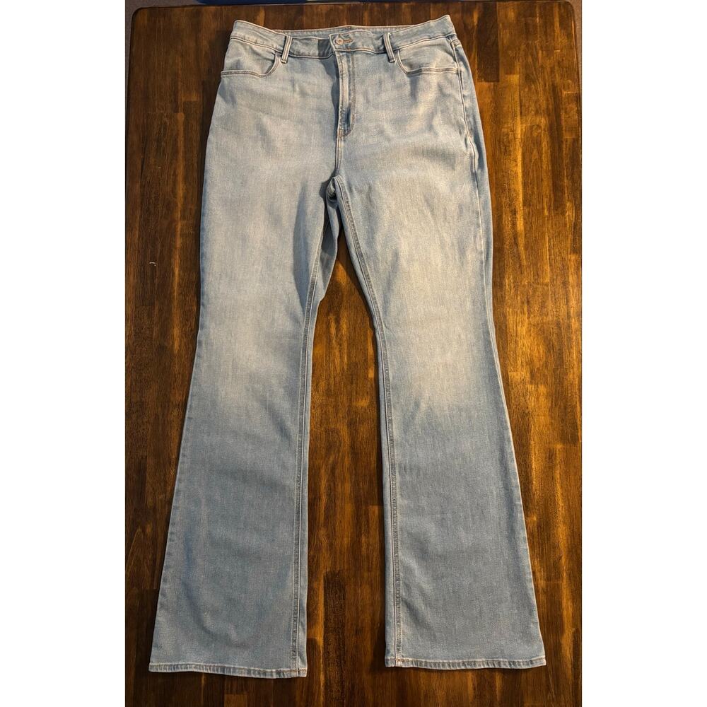 Old Navy Women’s 16 Tall 34 x 36 Jeans Wow Flare High Rise Stretch Denim Long